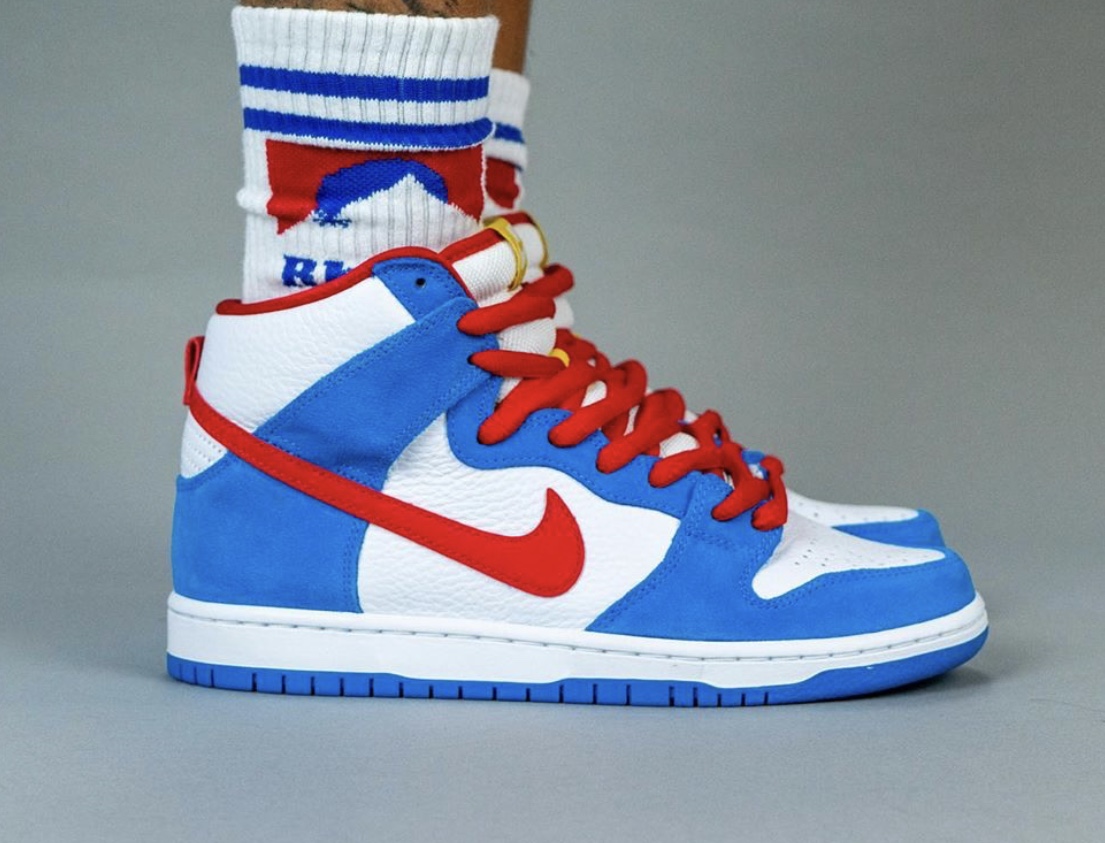 How the Nike SB Dunk High ‘Doraemon’ Looks On Feet